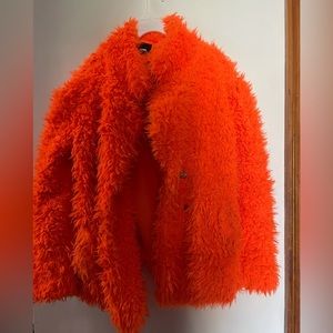 Fashion Nova orange faux fur coat